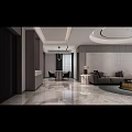Modern Living Dining Room Interior Design With Gray Sofa Round Rug And Green Plants