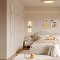 Cozy Kids Room Interior With White Bed Stuffed Toys Decorative Art And Blinds