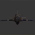 Blue And Silver Spacecraft Design With Mechanical Engine And Cockpit Details