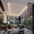 Elegant Modern Sales Office Interior With Spacious Lounge Area And Bright Large Floor Windows