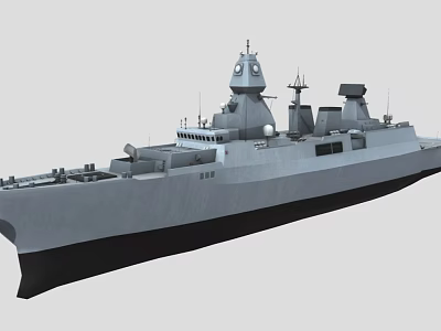 Modern Naval Warship With Advanced Radar Systems Missile Launchers And Streamlined Hull Design 3d model