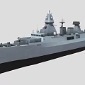 Modern Naval Warship With Advanced Radar Systems Missile Launchers And Streamlined Hull Design