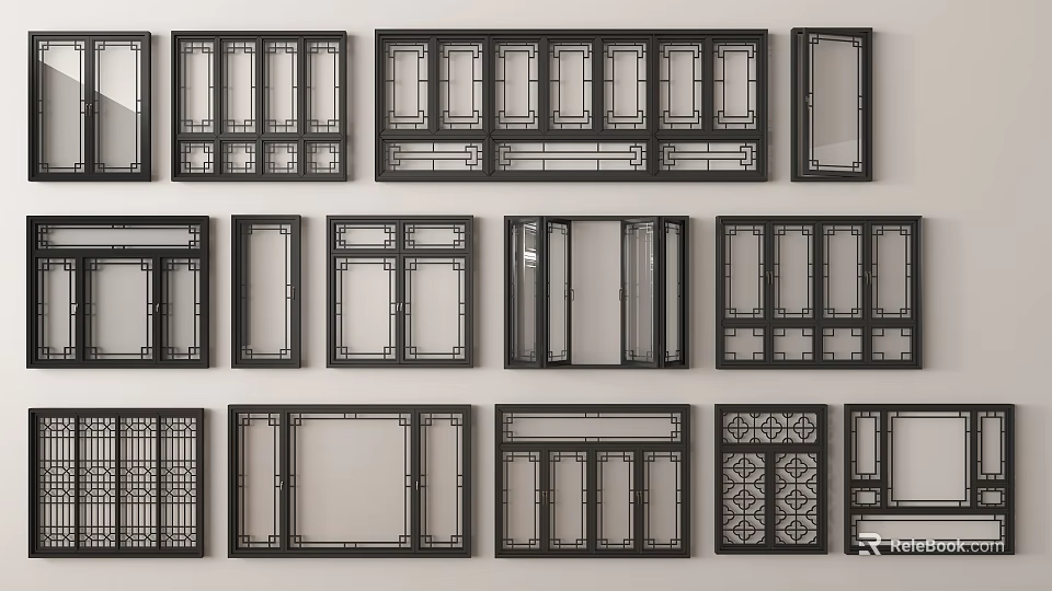 Casement Windows Featuring Various Designs And Different Frame Styles For Home Use 3d model