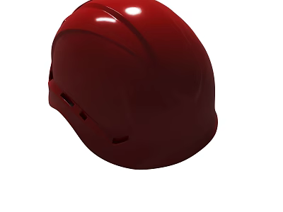 Shiny Red Safety Helmet With Durable Shell For Construction Worksite Safety 3d model