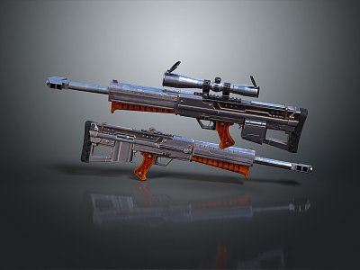 rifle semi-automatic rifle combat rifle battle rifle carbine war rifle attack rifle 3d model