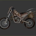 Rusted Vintage Motorcycle With Rugged Tires And Classic Seat Design