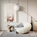 Quiet single sofa 3d model