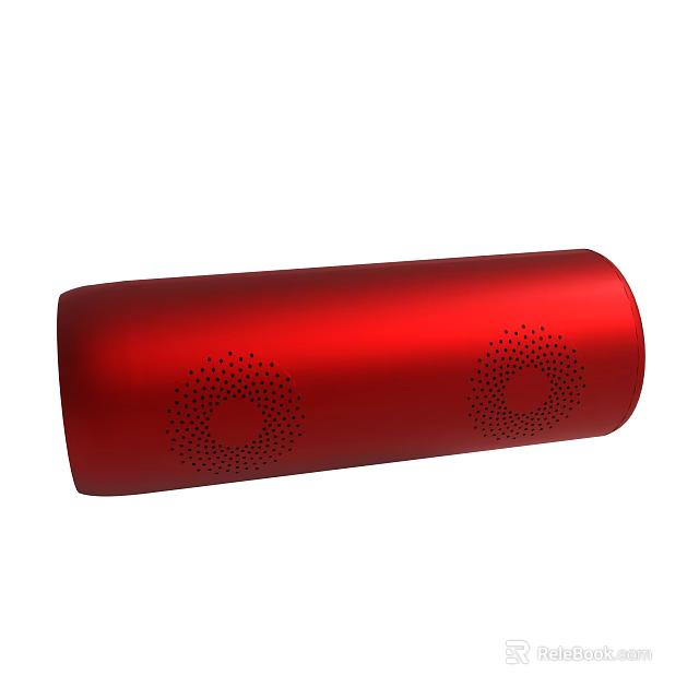 Red Cylindrical Wireless Speaker With Portable Design And Audio Functionality 3d model