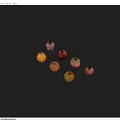Colorful Fresh Assorted Fruits Pomegranates Oranges And Lemons On Blue Surface