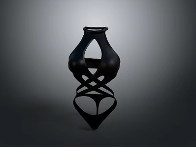 Elegant Black Hollow Out Design Fashion Clothing For Modern Wardrobe Style 3d model