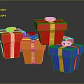 Colorful Gift Boxes With Golden Bows As Decorative Daily Life Supplies