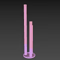 Modern Floor Lamp With Three Light Poles of Different Heights and Dark Base