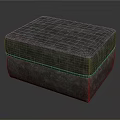 Gray Upholstered Square Ottoman With Fabric Cushion And Sturdy Base