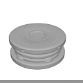 White Round Electronic Device With Central Button Smooth Surface And Layered Design