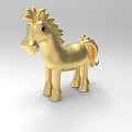 Golden Pony Decorative Ornament Set With Elegant Design For Home Decor