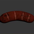 Juicy Red Grilled Sausage with Sliced Parts and Crispy Surface on Dark Background