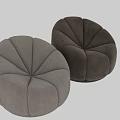 Elegant Cozy Modern Beige Plush Upholstered Leisure Chair With Scalloped Rounded Design