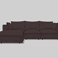 Dark Brown L Shaped Sectional Sofa With Spacious Seating And Soft Cushions 3d model