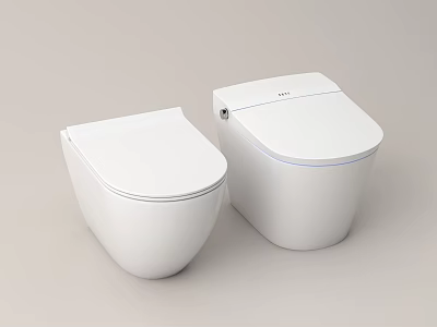 Two Modern White Toilets With Sleek Design And Contemporary Style 3d model