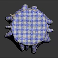 Practical Household Item Yellow Jar With Blue And White Checkered Cloth Cover Tied With String
