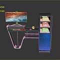 Modern Bookcase With LED Lighting Storage Shelves Home Office Computer Desk Setup