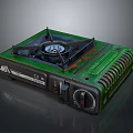 Green Portable Gas Stove With Compact Design And Control Knob For Daily Use