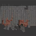 Vertical Industrial Structure With Weathered Metal Panels And Broken Frames