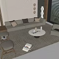 Modern Sofa Coffee Table Combination Sofa Combination 3d model