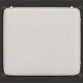 Modern Ottoman With White Upholstered Cushion And Metal Crossed Legs Design