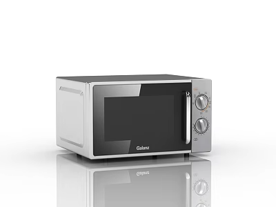 Galanz Silver And Black Kitchen Microwave Oven With Knob Controls Modern Design 3d model