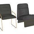 Modern Gray Upholstered Leisure Chair With Sleek Metal Frame And Comfortable Design