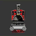 Vintage Steam Train Model with Silver Body Red Wheels and Chimney