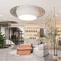 Modern Beauty Hair Salon Interior Design With Chandelier Mirrors Plants And Styling Chair