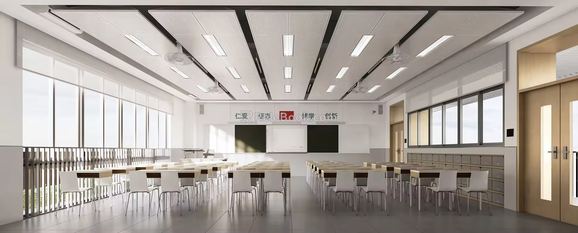 Modern Classroom High School Standard Classroom 3d model