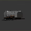Industrial Train Tank Car With Transparent Cover Orange Interior And Metal Structure