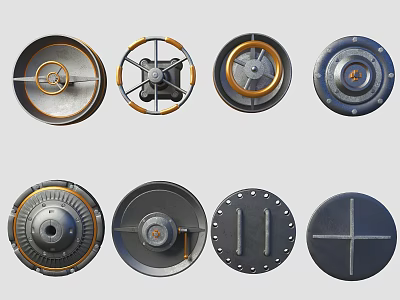 Industrial Equipment Mechanical Components With Various Designs Including Flange Covers And Valve Parts 3d model