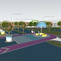 Modern Park Sports Space Runway Ground Pattern 3d model