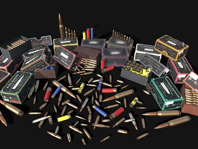 Various Bullets Weapons Ammunition Propellant Bullets 3d model