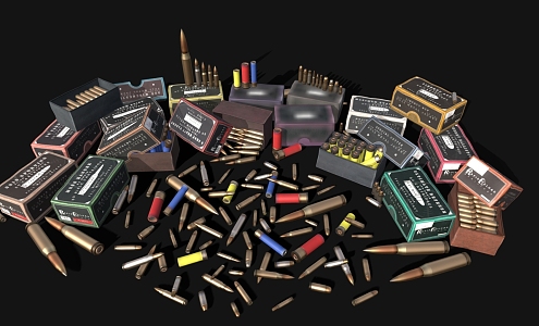 Various Bullets Weapons Ammunition Propellant Bullets 3d model