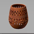Red Decorative Daily Living Essential Vase With Intricate Hollow-out Flower Patterns