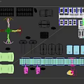 Smart Industrial Park With Automated Production Line Robots Workers And Storage Racks