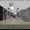 ICBC Bank Interior With Digital Screens Showing Information Service Counter ATM Machine And Seating