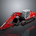 Red Tracked Excavator Functional Vehicle with Cab and Heavy Duty Bucket