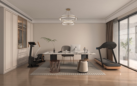 Modern study 3d model