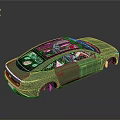 Green Sedan Car With Panoramic Sunroof And Modern Sleek Exterior Design