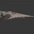 Futuristic Metallic Mechanical Wing Shaped Weapon With Detailed Structure 3D Render 3d model