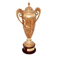 Golden Carved Ornamental Decorative Set With Twin Handles Floral Patterns Wooden Base And Plaque