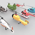 Multiple Military Fighter Jets with Various Colors Showcased in Aerial Display Formation