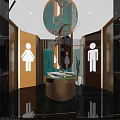 Hotel Bathroom Interior With Male Female Signs Modern Vanity And Elegant Design