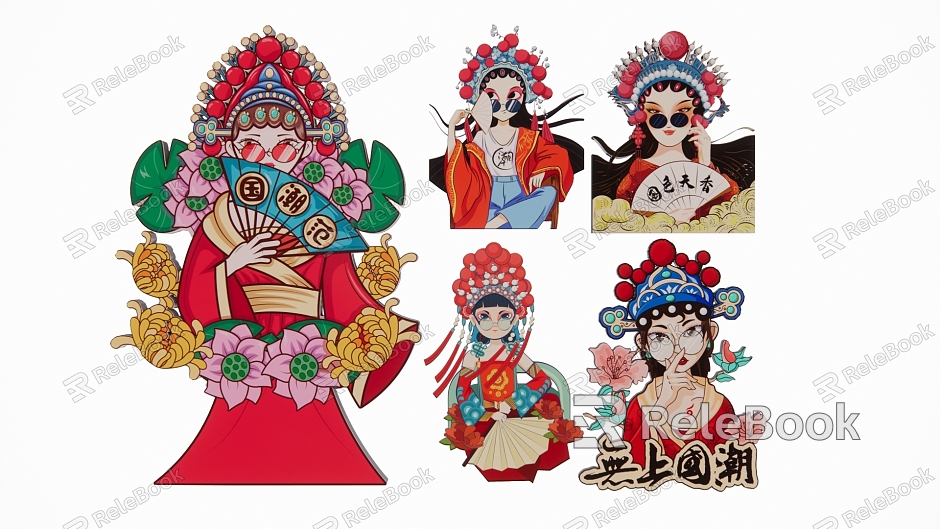 National Tide, National Quintessence, Peking Opera, Sichuan Opera, Huangmei Opera, Opera Characters, Mask model